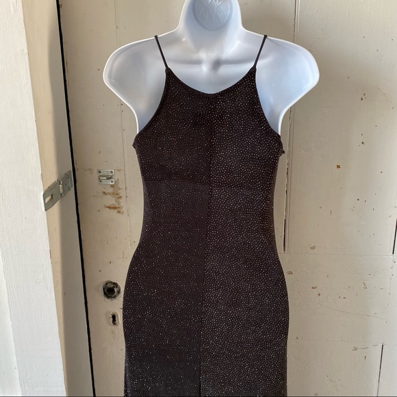 Vintage Erica Michelle Ltd Black Sparkly Maxi Dress - Picture 9 of 9